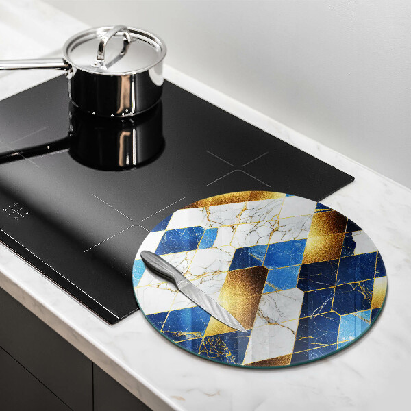 Protection plaque induction Losanges de marbre doré