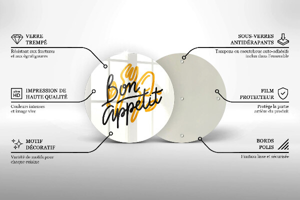 Protection plaque induction Inscription Bon Appetit