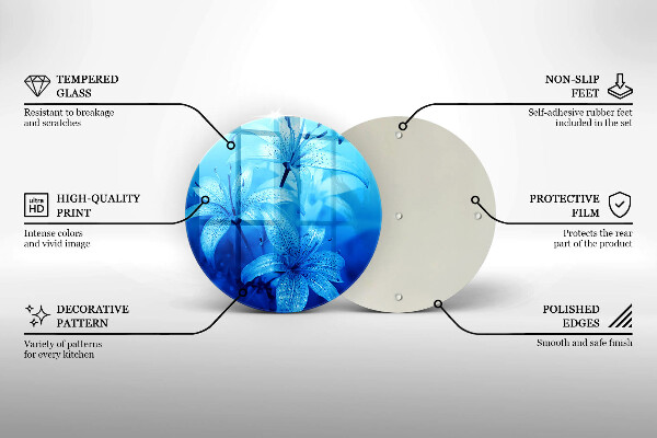 Protection plaque induction Fleurs bleues