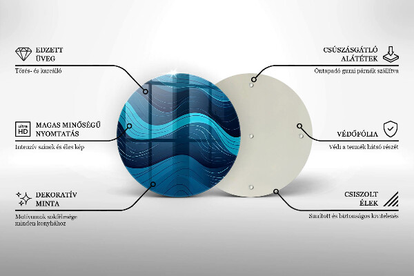 Protection plaque induction Vagues abstraites