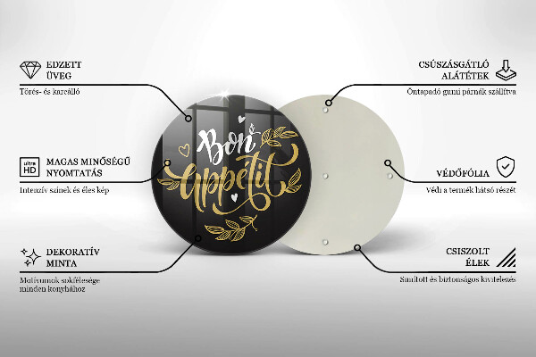 Protection plaque induction Inscription Bon Appetit