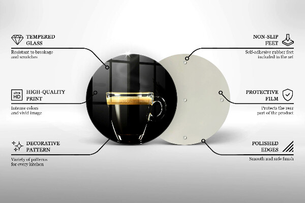 Protection plaque induction Un verre de café noir