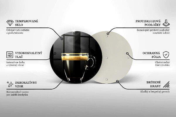 Protection plaque induction Un verre de café noir