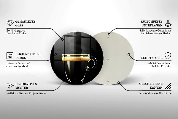 Protection plaque induction Un verre de café noir