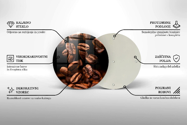 Protection plaque induction Grains de café bruns