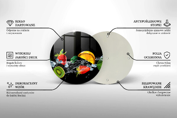 Planche à découper en verre Fruits dans l'eau
