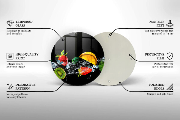 Planche à découper en verre Fruits dans l'eau