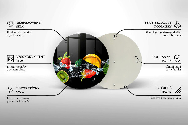 Planche à découper en verre Fruits dans l'eau