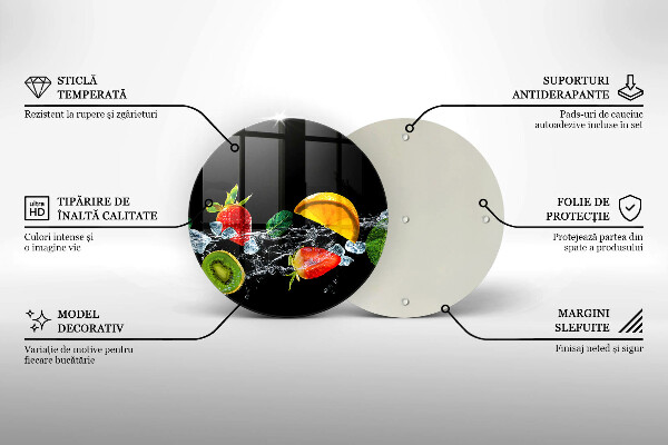 Planche à découper en verre Fruits dans l'eau