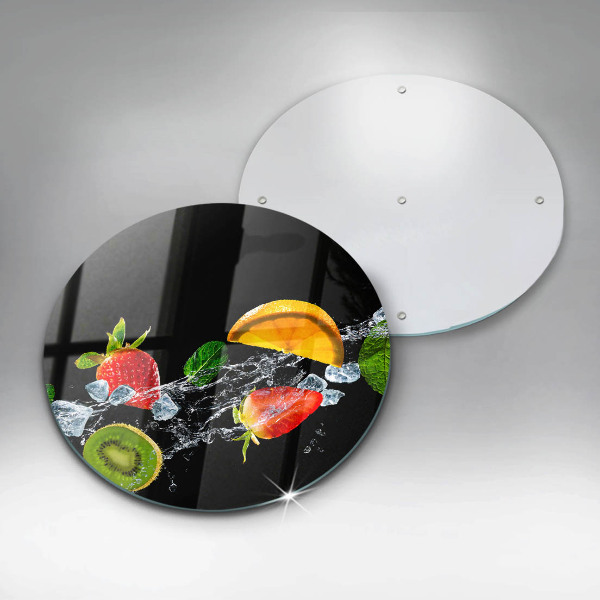 Planche à découper en verre Fruits dans l'eau