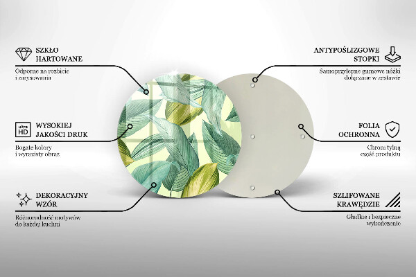 Planche à découper en verre Feuilles tropicales vertes