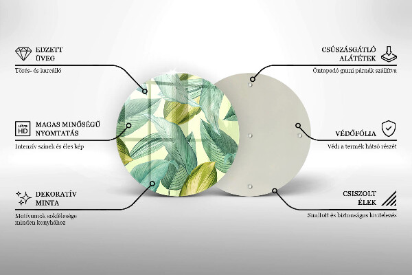 Planche à découper en verre Feuilles tropicales vertes