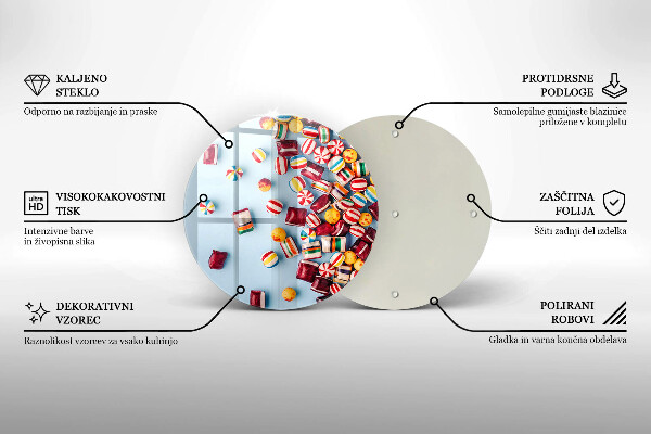 Planche à découper en verre Bonbons colorés