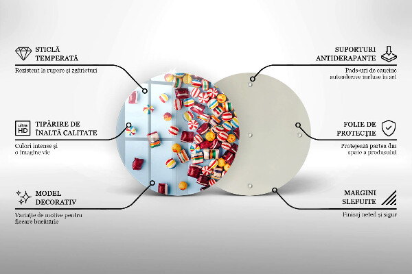 Planche à découper en verre Bonbons colorés