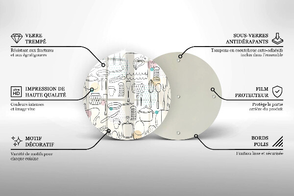 Planche à découper en verre Accessoires de cuisine