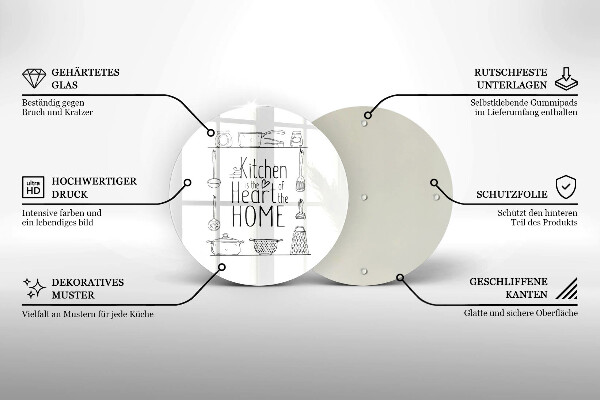 Planche à découper en verre Inscription phrase