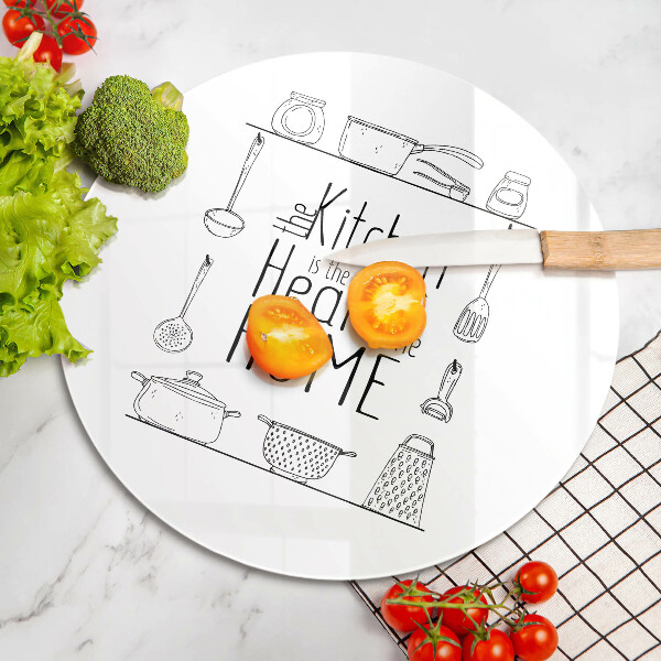 Planche à découper en verre Inscription phrase