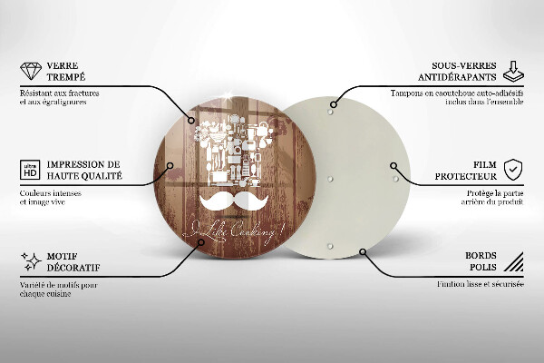 Planche à découper en verre I like cooking