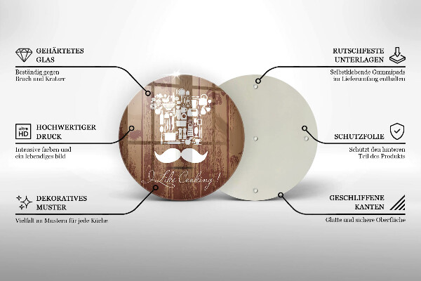 Planche à découper en verre I like cooking