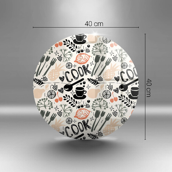 Planche à découper en verre Motif de cuisine de dessin animé