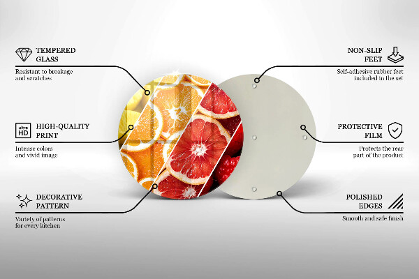 Planche à découper en verre Fruits colorés