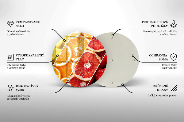 Planche à découper en verre Fruits colorés