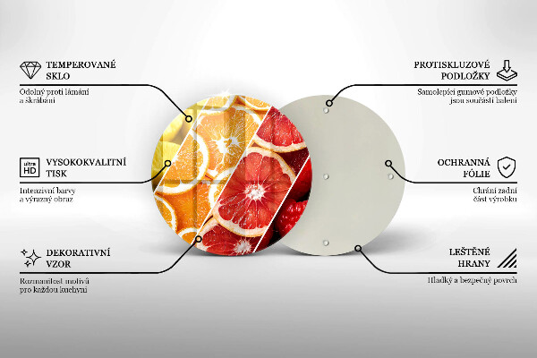 Planche à découper en verre Fruits colorés