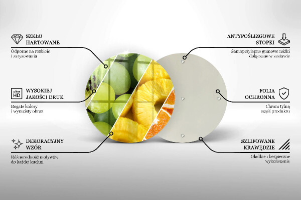 Planche à découper en verre Fruits colorés