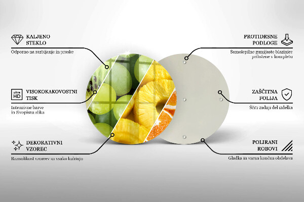 Planche à découper en verre Fruits colorés