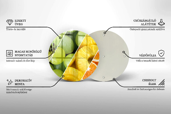 Planche à découper en verre Fruits colorés