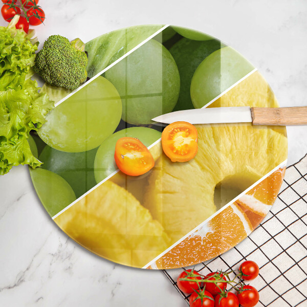 Planche à découper en verre Fruits colorés