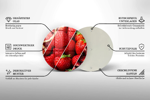 Planche à découper en verre Fruits colorés