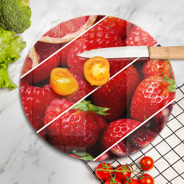 Planche à découper en verre Fruits colorés