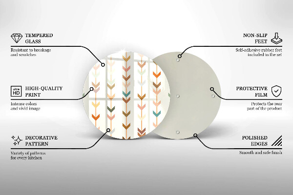 Planche à découper en verre Éléments géométriques