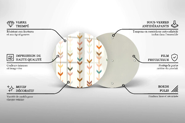 Planche à découper en verre Éléments géométriques
