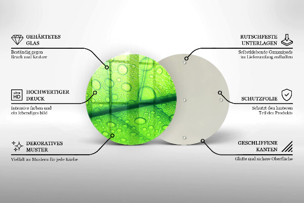 Planche à découper en verre Gros plan d'une feuille