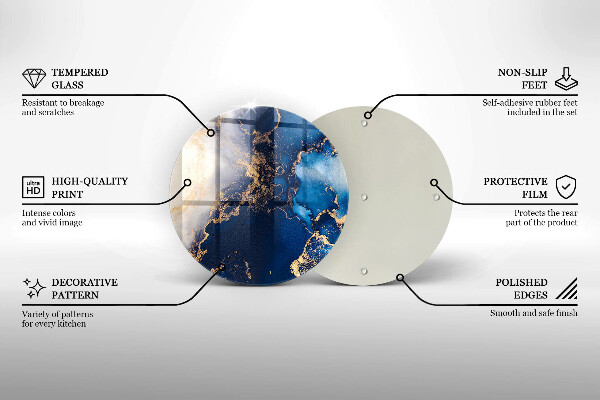 Planche à découper en verre Fond élégant et or