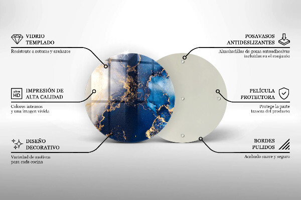 Planche à découper en verre Fond élégant et or