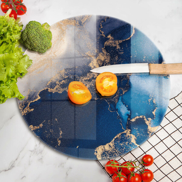 Planche à découper en verre Fond élégant et or