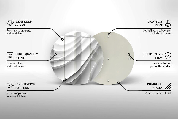 Planche à découper en verre Lignes géométriques