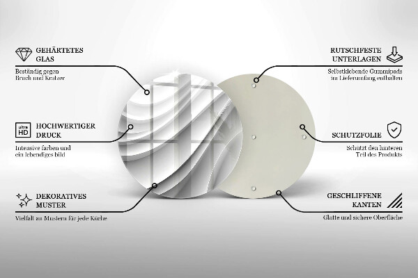 Planche à découper en verre Lignes géométriques