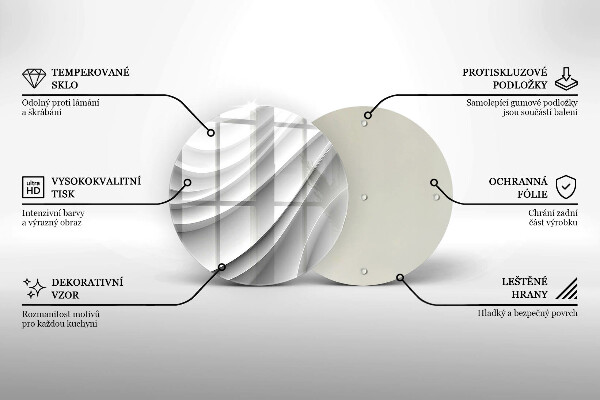 Planche à découper en verre Lignes géométriques