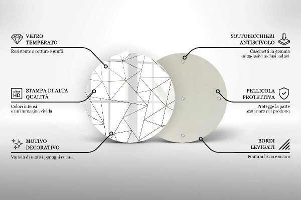 Planche à découper en verre Triangles blancs