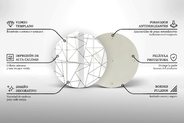 Planche à découper en verre Triangles blancs