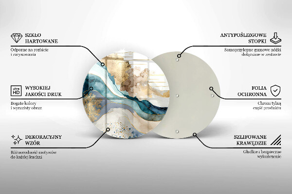 Planche à découper en verre Marbre coloré