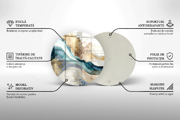 Planche à découper en verre Marbre coloré
