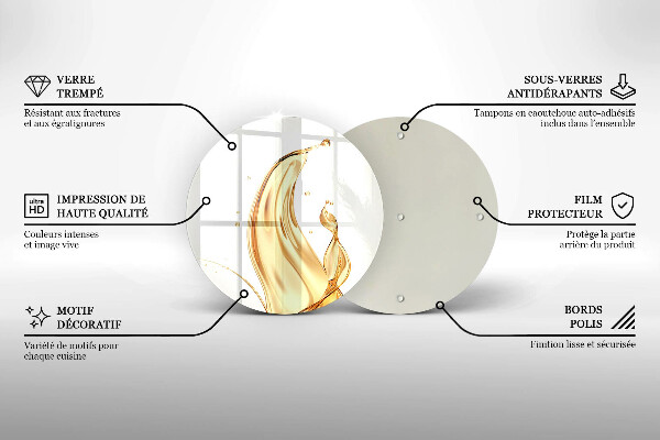 Planche à découper en verre huile d'olive