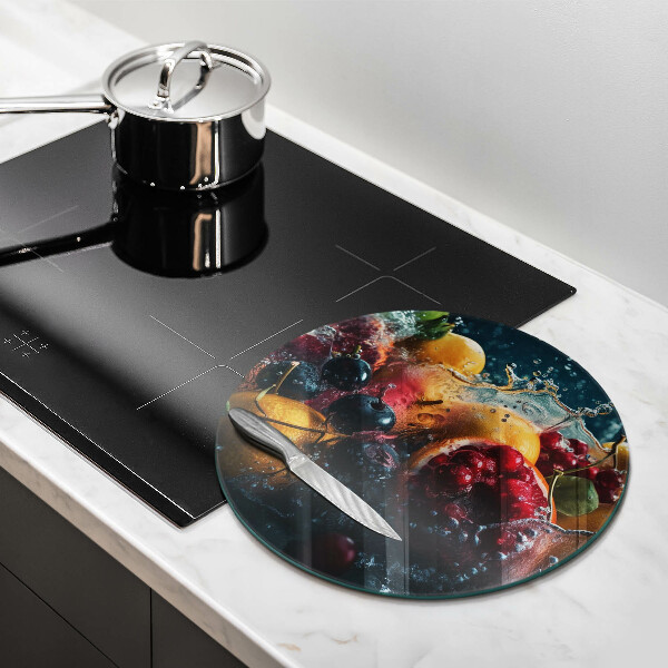 Planche à découper en verre Fruits dans l'eau