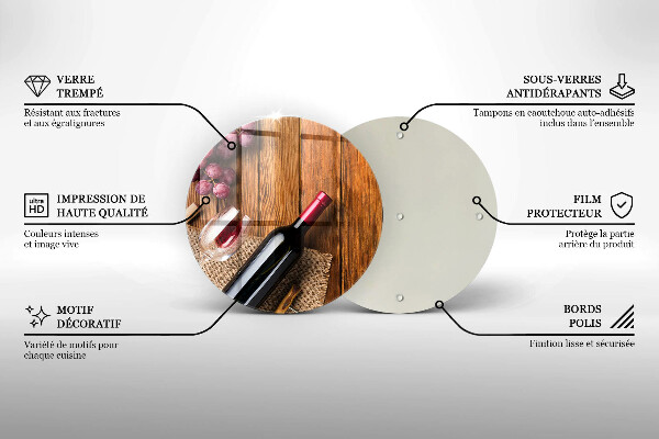 Protection plaque induction Une bouteille de vin rouge