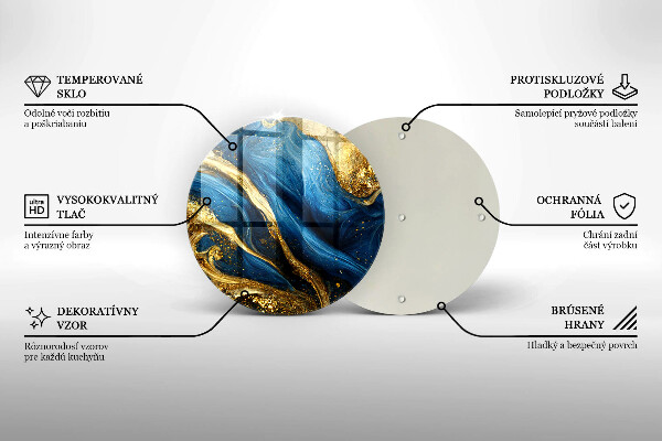 Protection plaque induction Marbre bleu et or